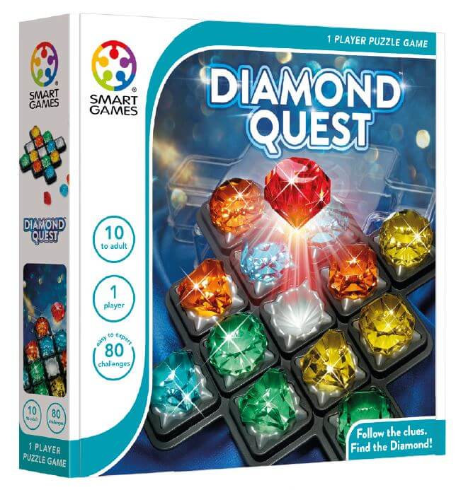 SmartGames SmartGames Diamond Quest -logiikkapeli peli edullisesti HyväPeli.fi:stä. Hinta: 20,90 €. Tuoteryhmät: Älypelit ja pulmapelit, Opettavat pelit