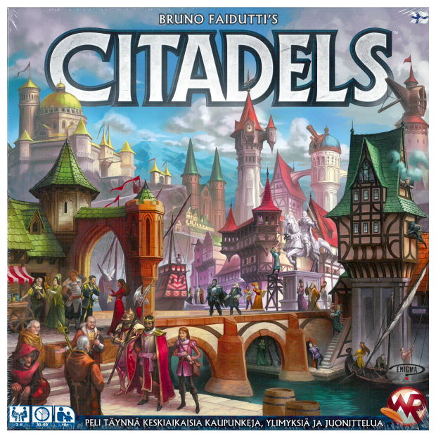 Citadels (vuoden 2016 versio) peli edullisesti HyväPeli.fi:stä. Hinta: 19,90 €. Tuoteryhmät: Lautapelit ja seurapelit, Korttipelit
