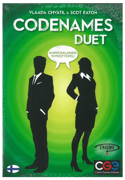 Codenames Duet (FI) peli edullisesti HyväPeli.fi:stä. Hinta: 18,90 €. Tuoteryhmät: Lautapelit ja seurapelit, Partypelit