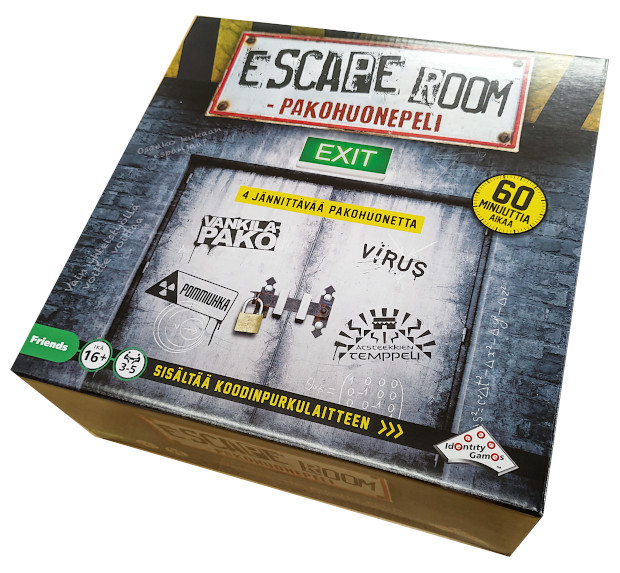 Escape Room Pakohuonepeli peli edullisesti HyväPeli.fi:stä. Hinta: 28,90 €. Tuoteryhmät: Lautapelit ja seurapelit, Älypelit ja pulmapelit