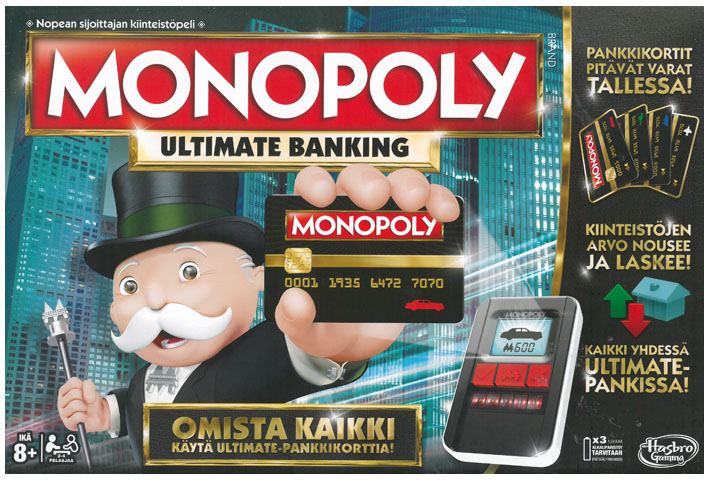 HasBro Monopoly Ultimate Banking peli edullisesti HyväPeli.fi:stä. Hinta: 39,90 €. Tuoteryhmä: Lautapelit ja seurapelit.