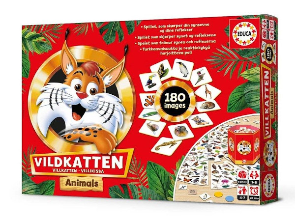 Educa Villikissa Animals peli edullisesti HyväPeli.fi:stä. Hinta: 17,90 €. Tuoteryhmät: Lautapelit ja seurapelit, Opettavat pelit